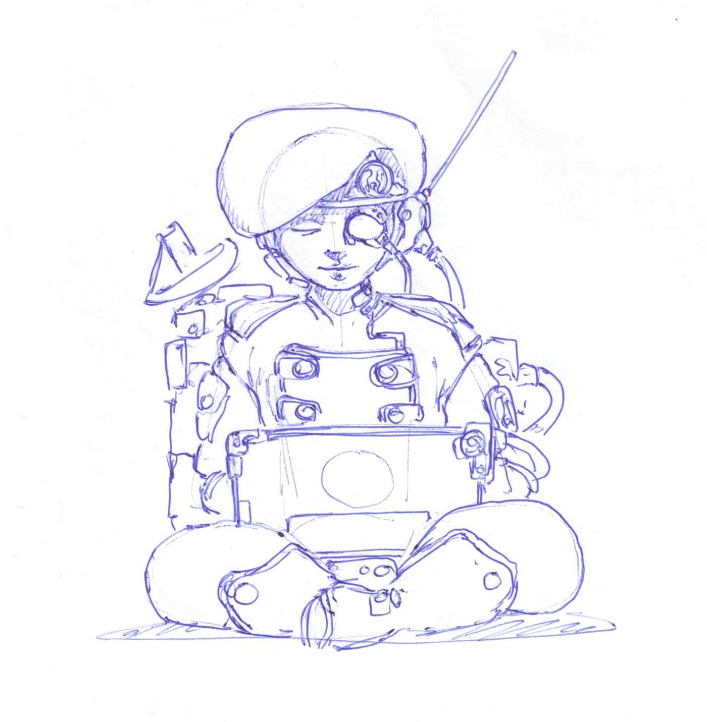 Character development sketch three, communications officer