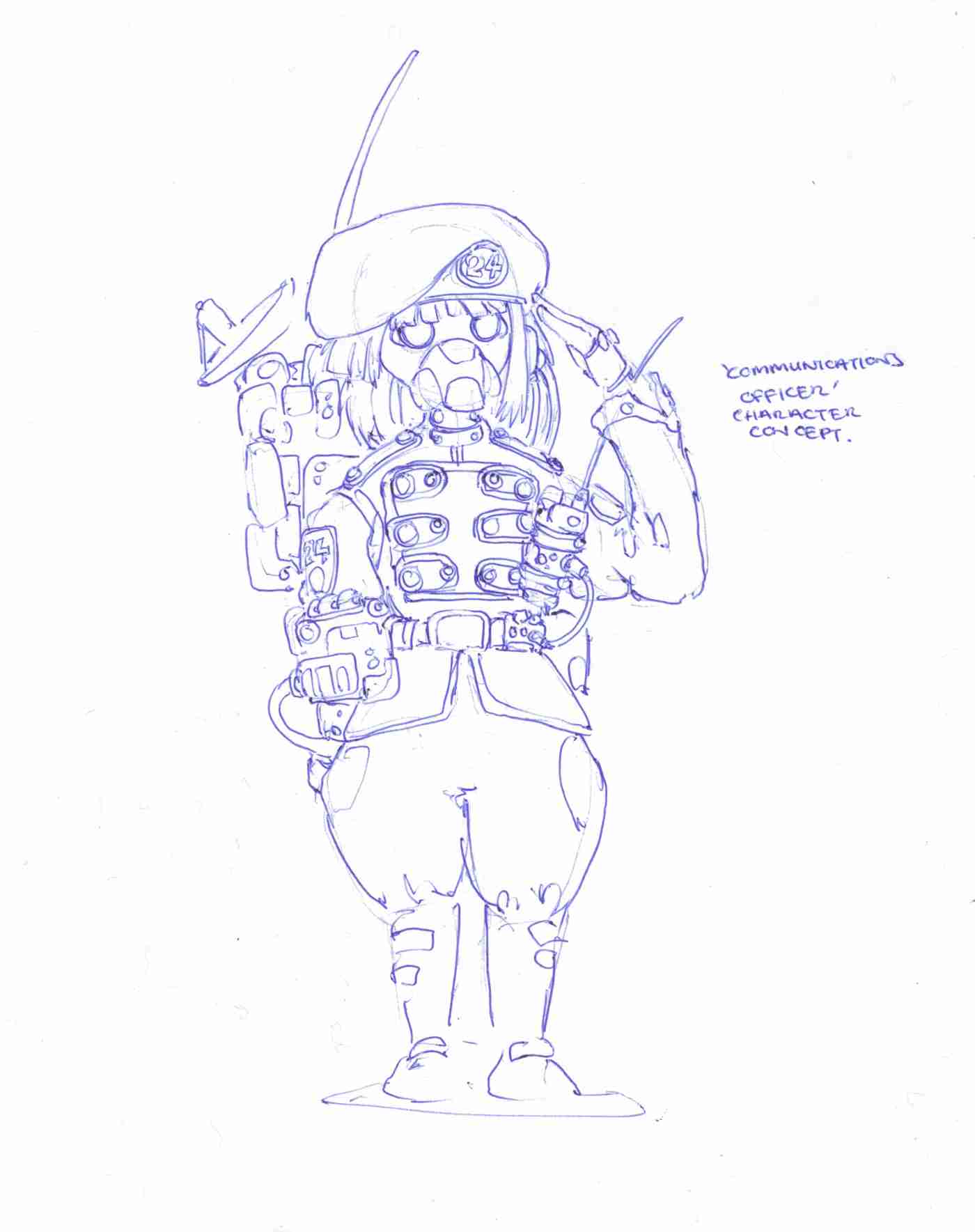 Character concept sketch, communications officer
