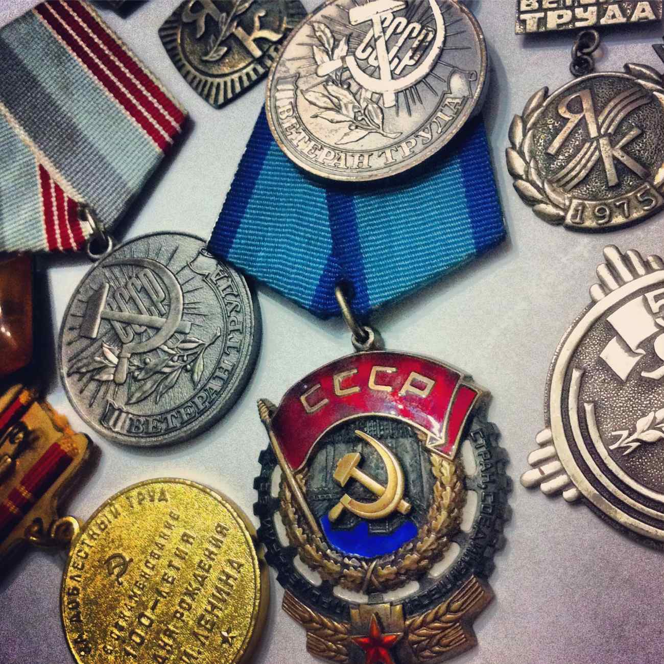 USSR medals awarded to Sasha and Lida for hard work