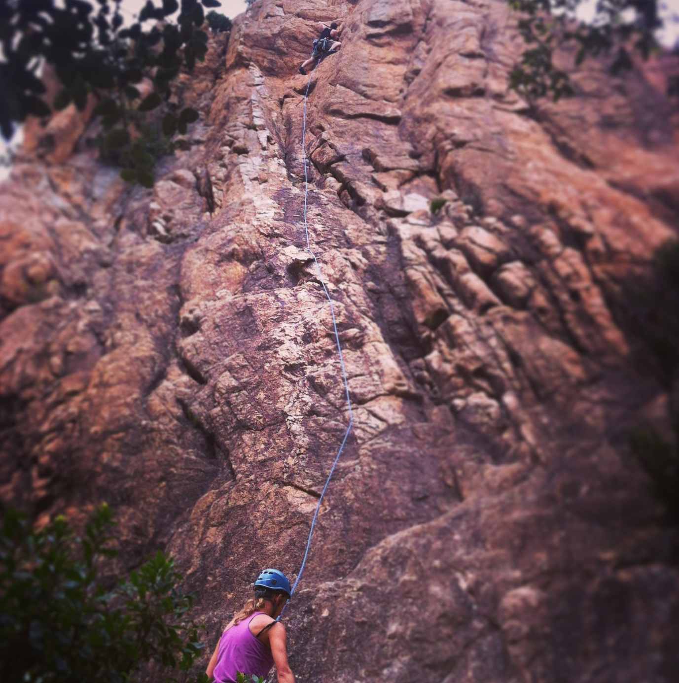Rock climbing at Solius, Catalonia.