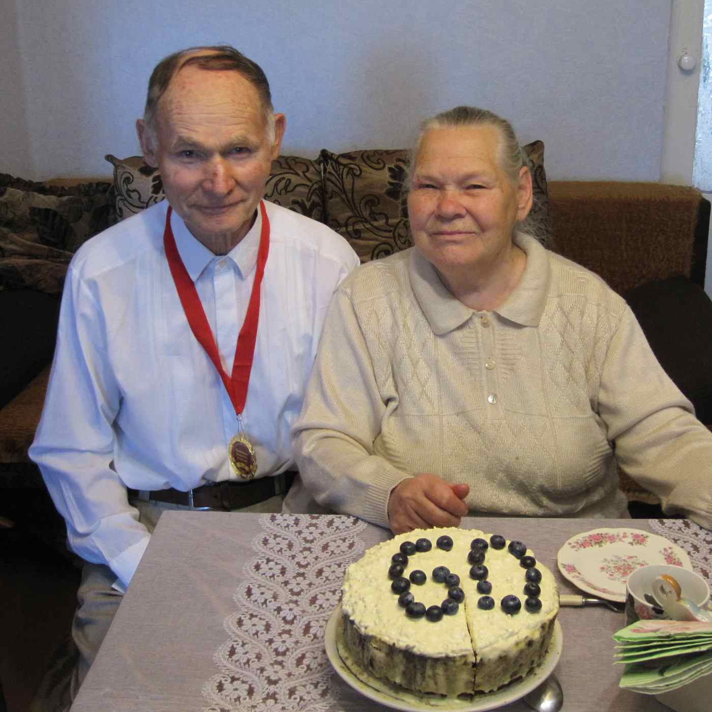 Sasha and Lida celebrating 60 years of marriage